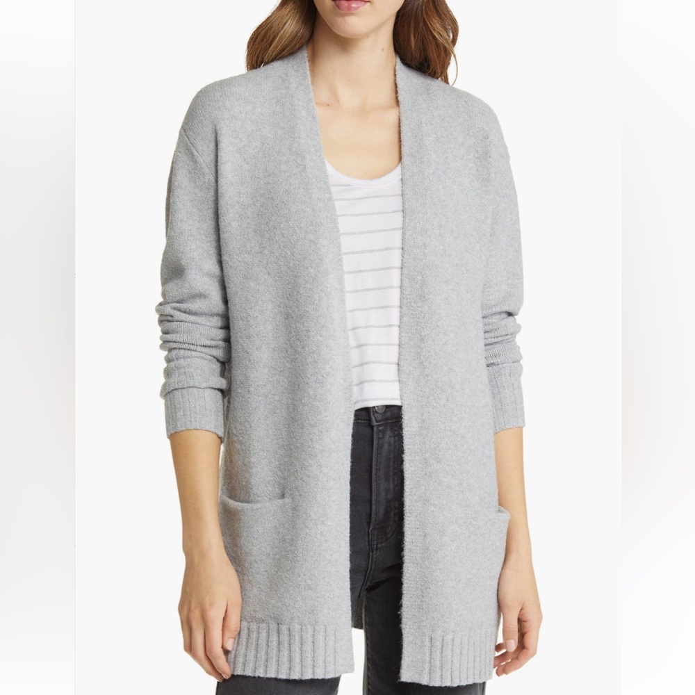 Caslon Light Heather Gray Women's Cardigan XL